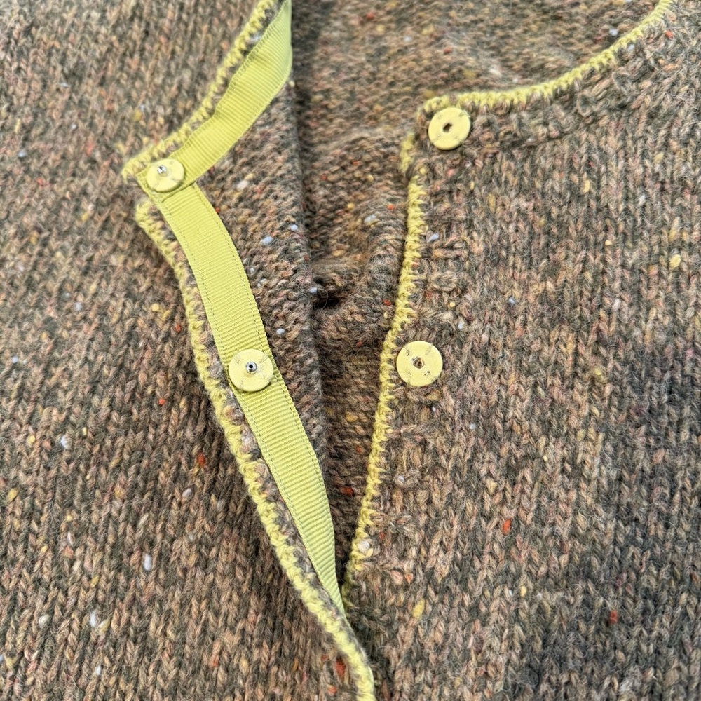 Vintage Talbots Cardigan Sweater Wool Angora Green Pocket Grandma Snap Closure M - Picture 9 of 11